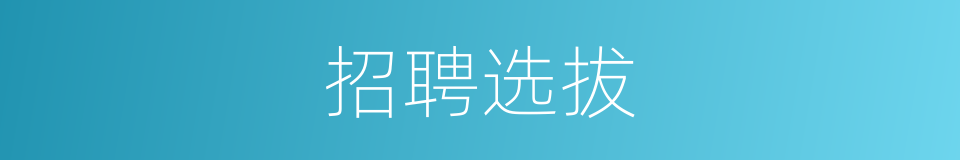 招聘选拔的同义词