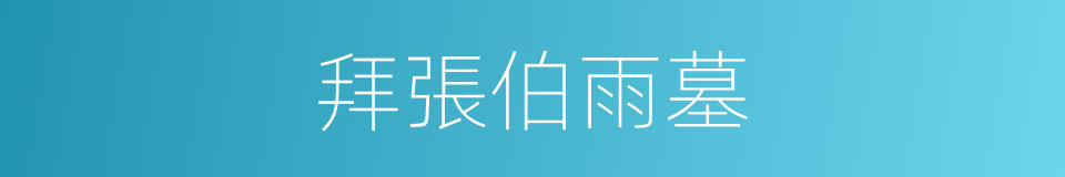 拜張伯雨墓的同義詞