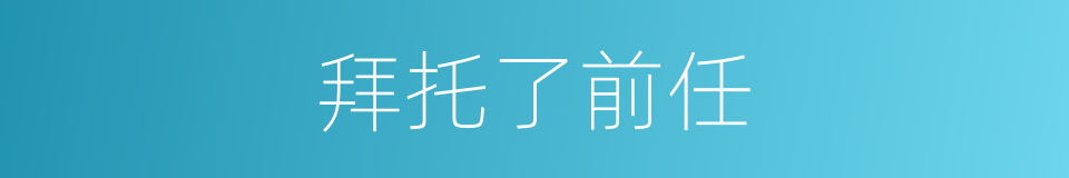 拜托了前任的同义词