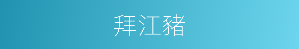 拜江豬的意思