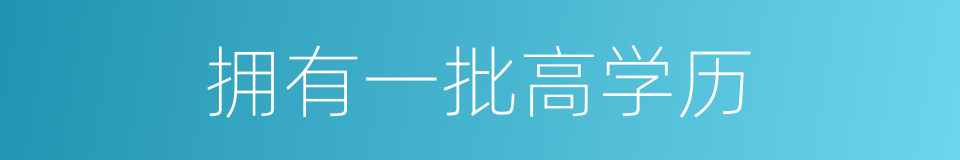 拥有一批高学历的同义词