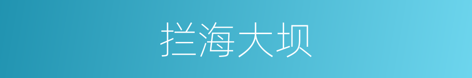 拦海大坝的同义词