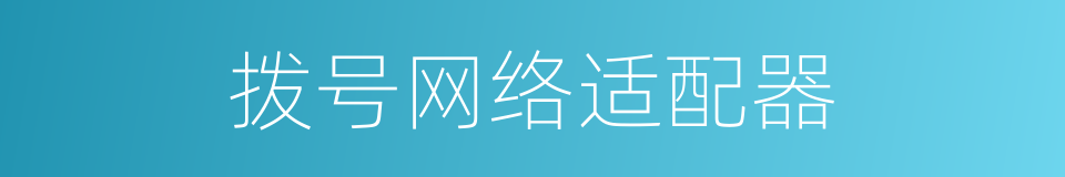 拨号网络适配器的同义词