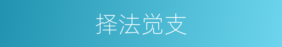 择法觉支的意思