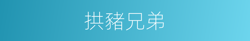 拱豬兄弟的同義詞