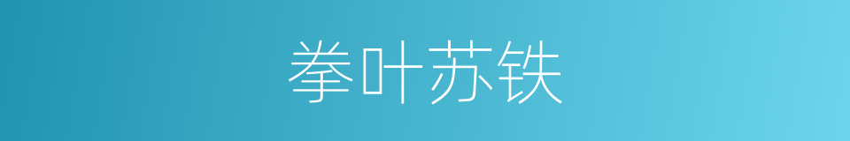 拳叶苏铁的同义词