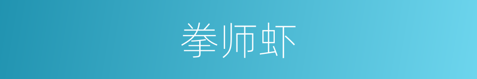 拳师虾的同义词
