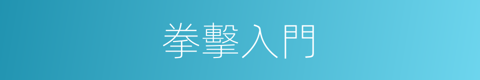拳擊入門的同義詞