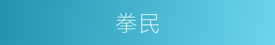 拳民的意思