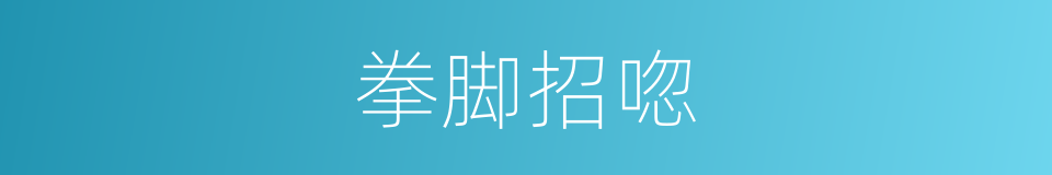 拳脚招唿的同義詞