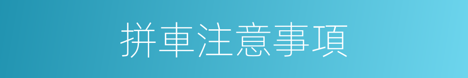 拼車注意事項的同義詞