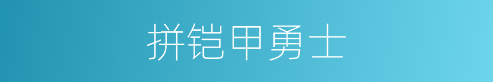 拼铠甲勇士的同义词