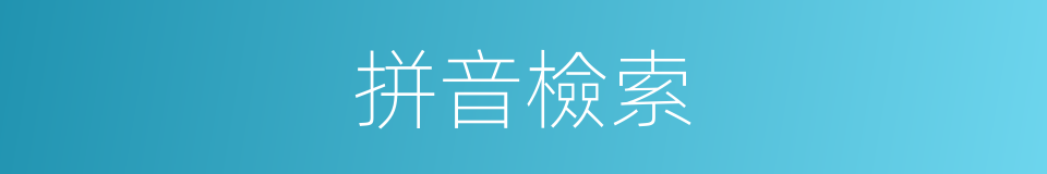 拼音檢索的意思
