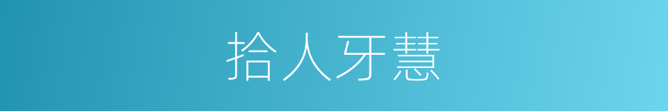 拾人牙慧的意思