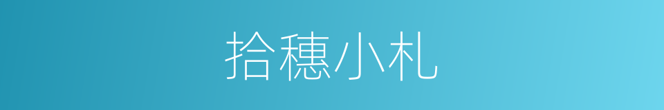 拾穗小札的同义词