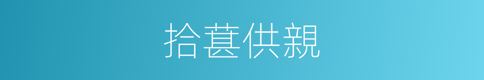 拾葚供親的同義詞