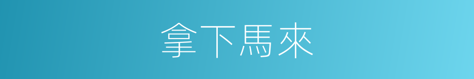 拿下馬來的意思