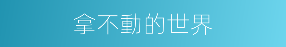 拿不動的世界的同義詞