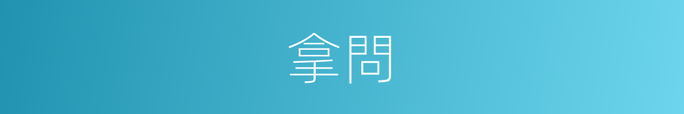 拿問的意思