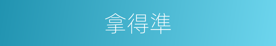 拿得準的同義詞