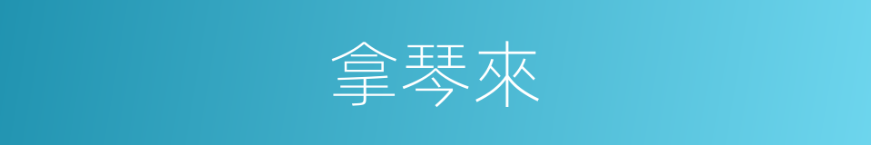 拿琴來的同義詞