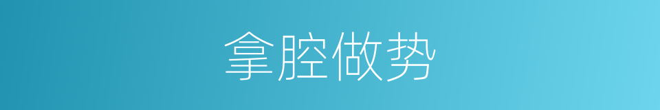 拿腔做势的意思