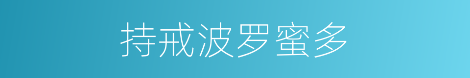 持戒波罗蜜多的同义词