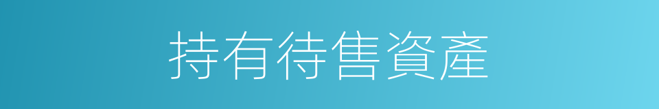 持有待售資產的同義詞
