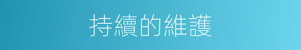 持續的維護的同義詞