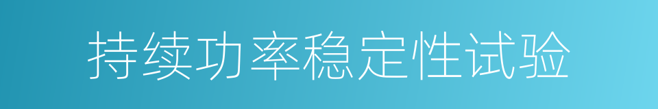 持续功率稳定性试验的同义词