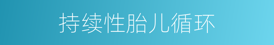 持续性胎儿循环的同义词