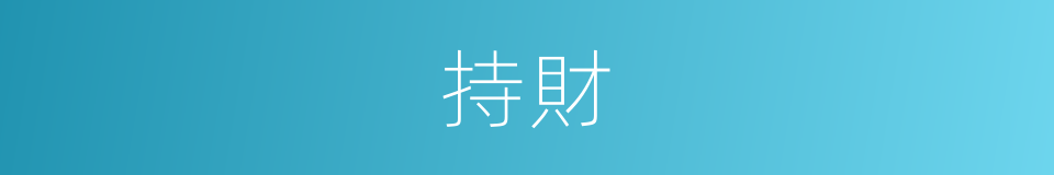 持財的同義詞