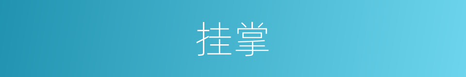 挂掌的意思