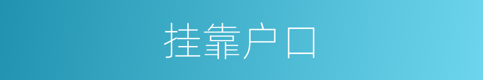 挂靠户口的同义词