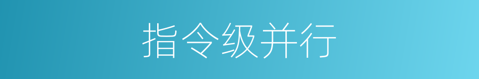 指令级并行的同义词