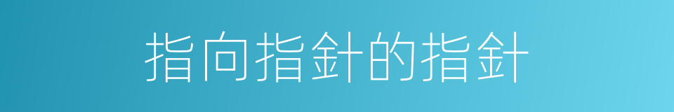 指向指針的指針的同義詞