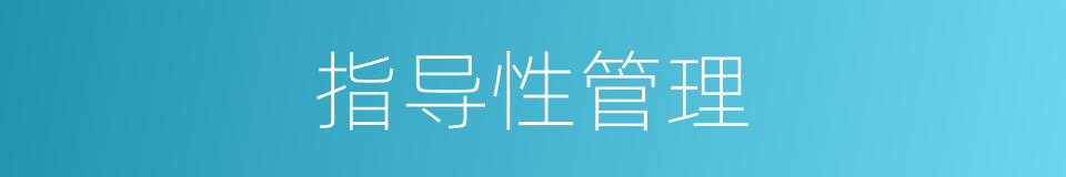 指导性管理的同义词