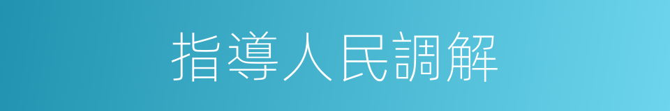 指導人民調解的同義詞