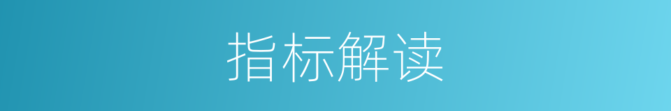 指标解读的同义词
