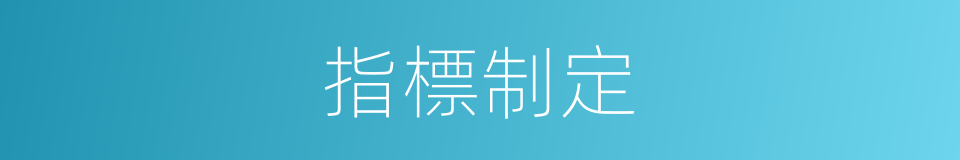 指標制定的同義詞