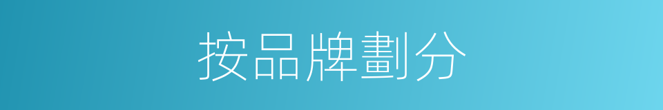 按品牌劃分的同義詞