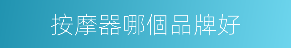 按摩器哪個品牌好的同義詞