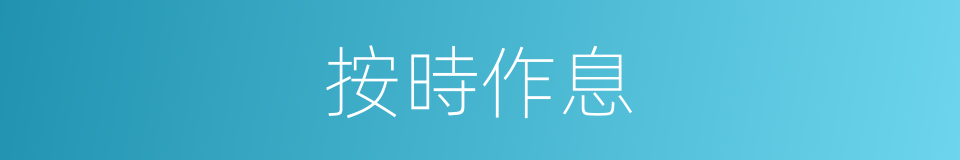 按時作息的同義詞