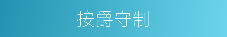 按爵守制的同义词