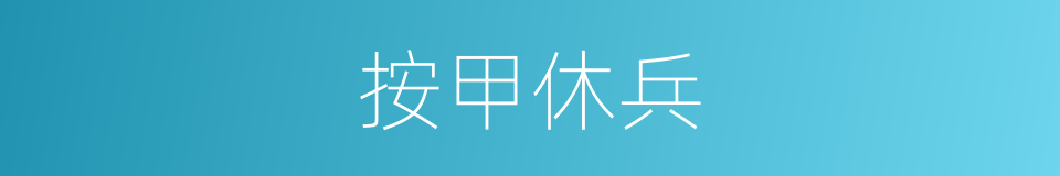 按甲休兵的意思