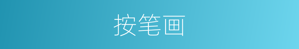 按笔画的意思
