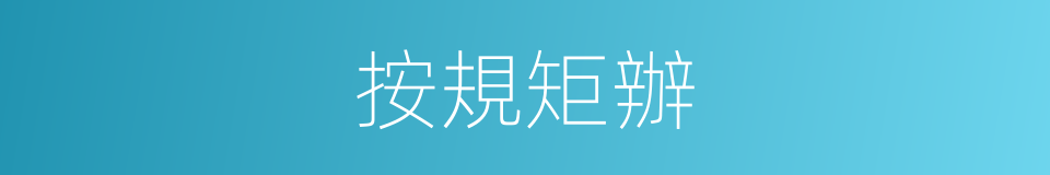 按規矩辦的同義詞