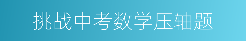 挑战中考数学压轴题的同义词