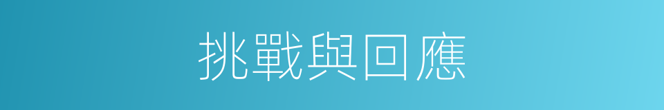 挑戰與回應的同義詞