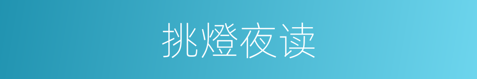 挑燈夜读的同義詞